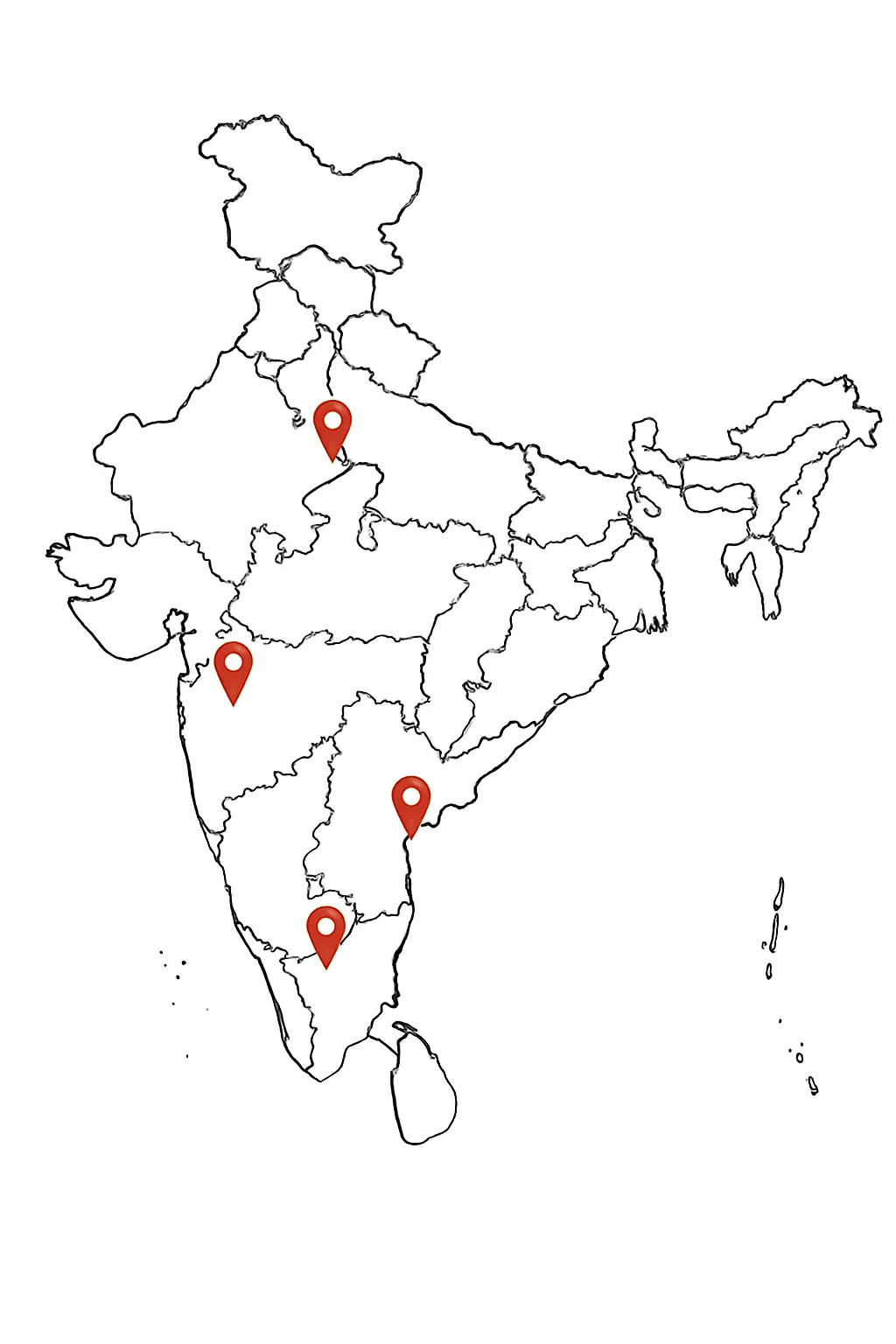 India map of clinics